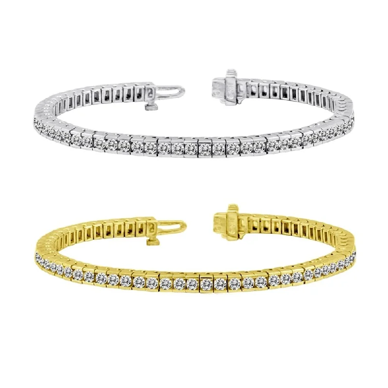 silver adjustable bracelet for men -14k Gold 10ct TDW Channel Set Diamond Tennis Bracelet by Auriya (I-J I1-I2)