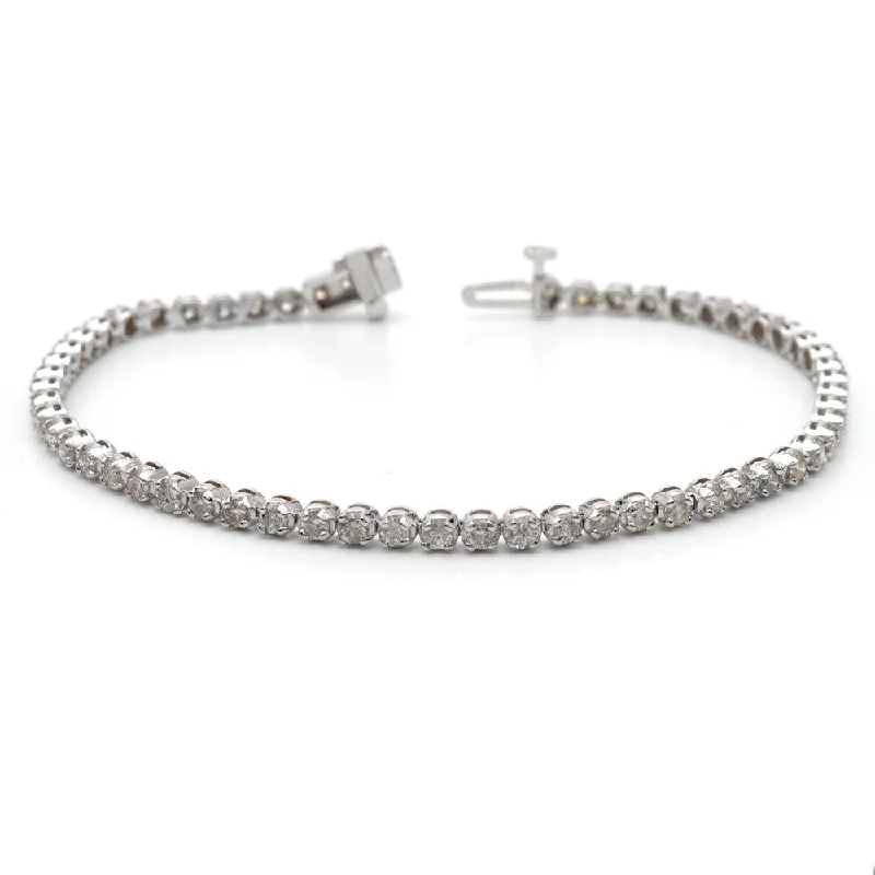 women’s crystal charm bracelet -14k Gold 2ct TDW 7-Inch Round Diamond Tennis Bracelet by Auriya