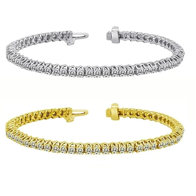 luxury men’s gold bracelet -14k Gold 5ct TDW Diamond Tennis Bracelet