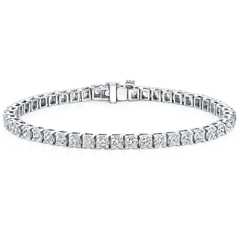 silver link bracelet for men -Auriya 10 carat TW Round Diamond Tennis Bracelet 14k Gold 9-inch (J-K, I1-I2)