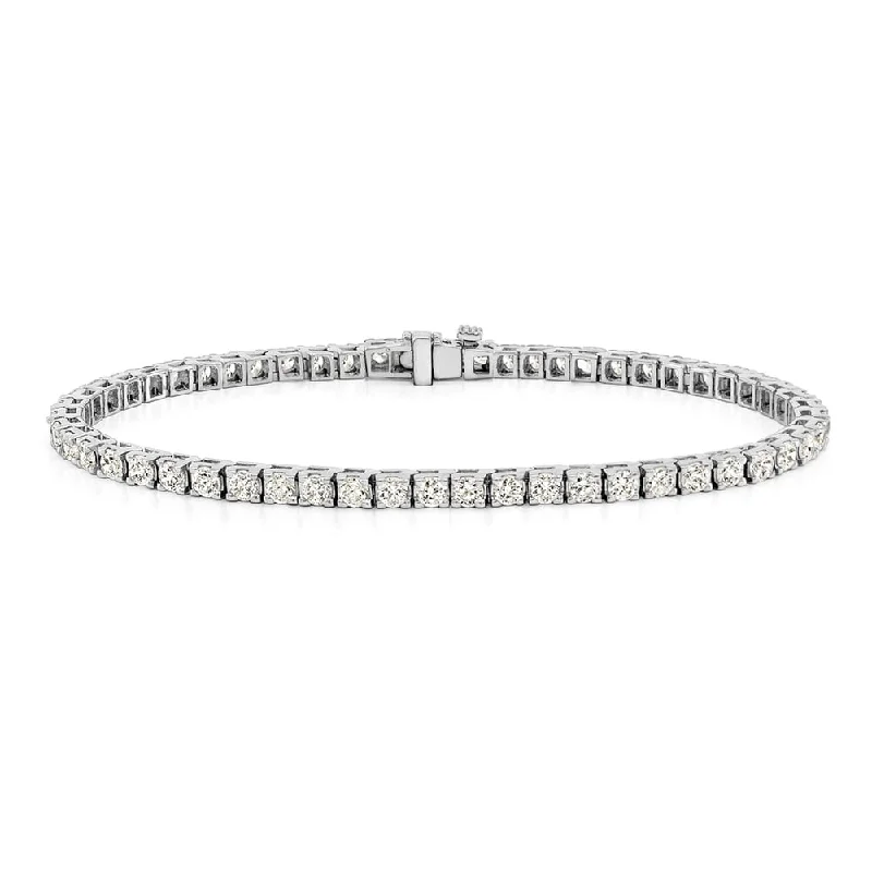 adjustable cuff bracelet for women -Auriya 14k Gold 3ct TDW Round 7-inch Diamond Tennis Bracelet