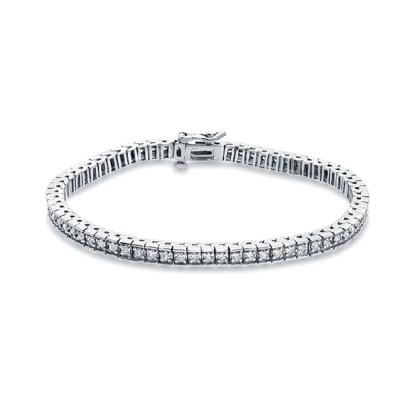 vintage leather wrap bracelet -Auriya 14k White Gold 2ct TDW Round Diamond Tennis Bracelet