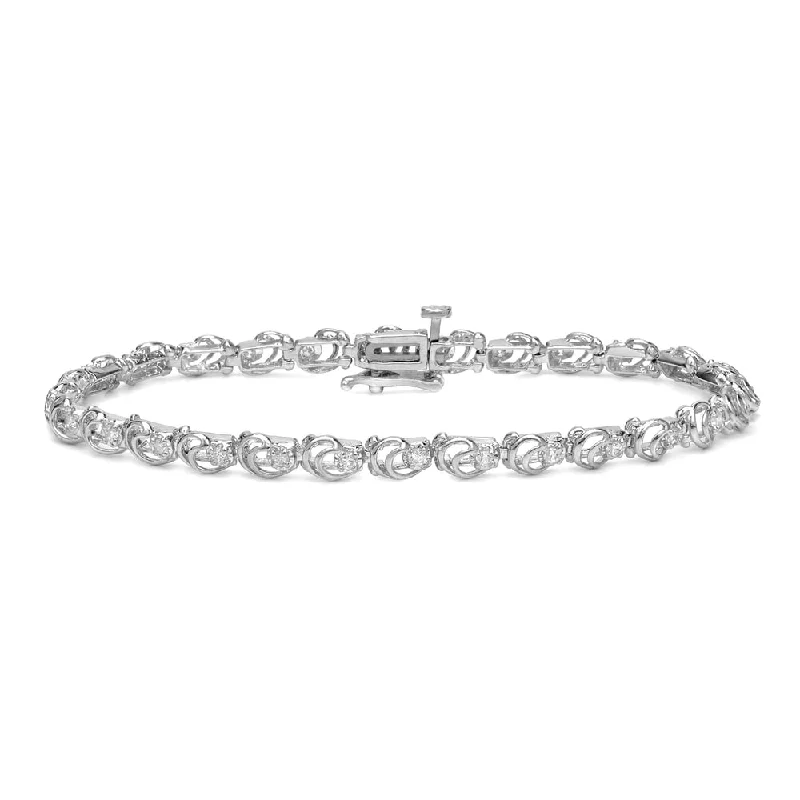 women’s delicate chain bracelet -Auriya 14k White Gold 3/5ct TDW Open Link Diamond Tennis Bracelet