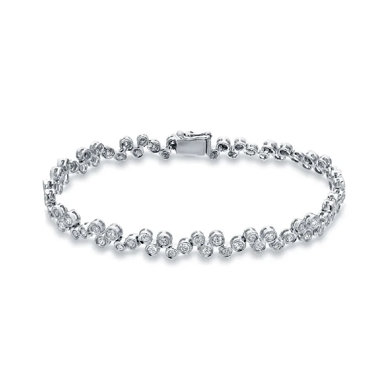 stylish beaded bracelet for men -Auriya 14k White Gold Unique 2ct TDW Bezel Set Diamond Bracelet (G-H, SI1-SI2)