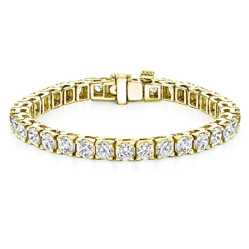 casual leather bracelet for men -Auriya 18k Gold 16ct TDW Round Diamond Tennis Bracelet