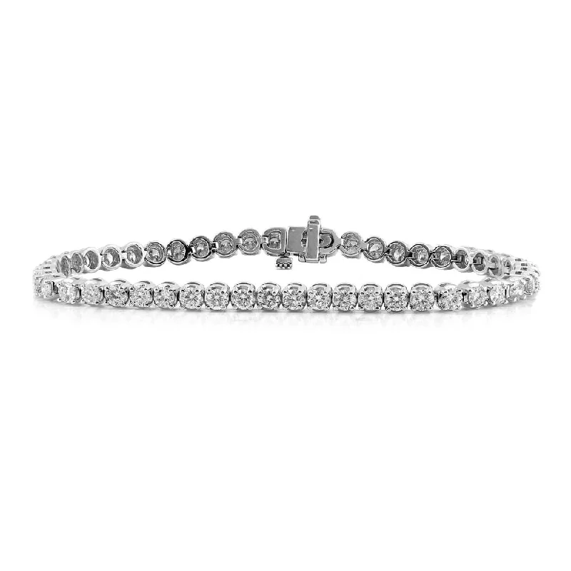 personalized wrist chain for men -Auriya 3 carat TW Round Diamond Tennis Bracelet 14k Gold