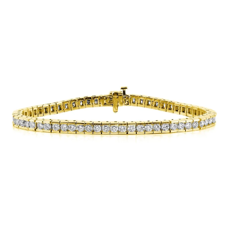 chic adjustable bracelet for women -Auriya 5 carat TW Round Diamond Tennis Bracelet Channel-set 14k Gold - 7-inch