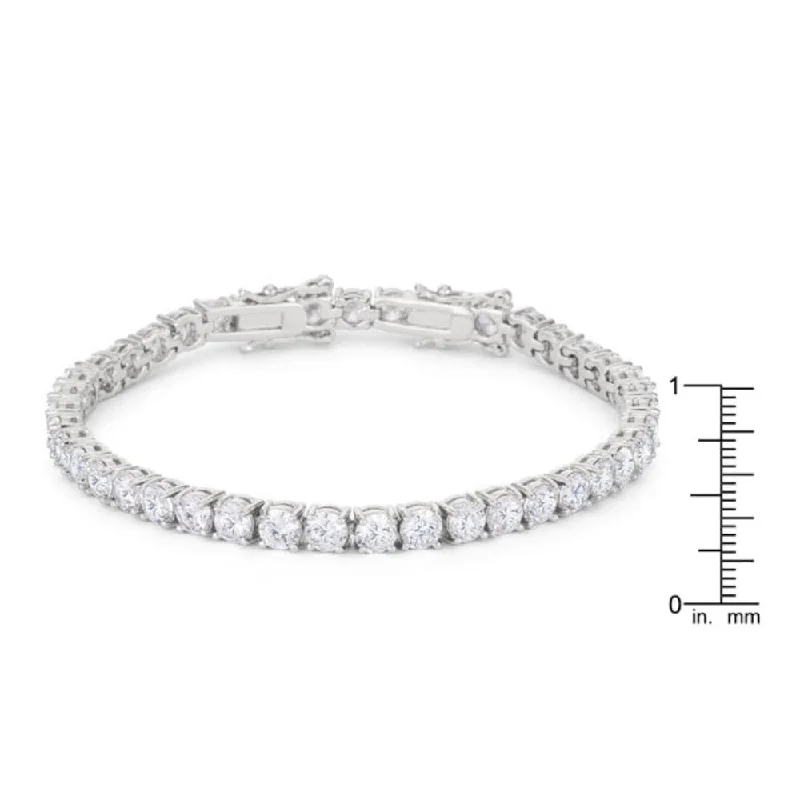 luxury crystal wrap bracelet -Clear Cubic Zirconia Tennis Bracelet Timeless And Classic Women's Bracelet - 8 Inch