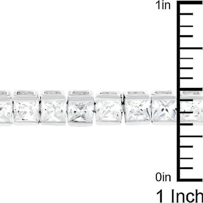 personalized charm bracelet -Clear Cubic Zirconia Tennis Bracelet Trendy Women's Jewelry Piece - 7.25 Inch