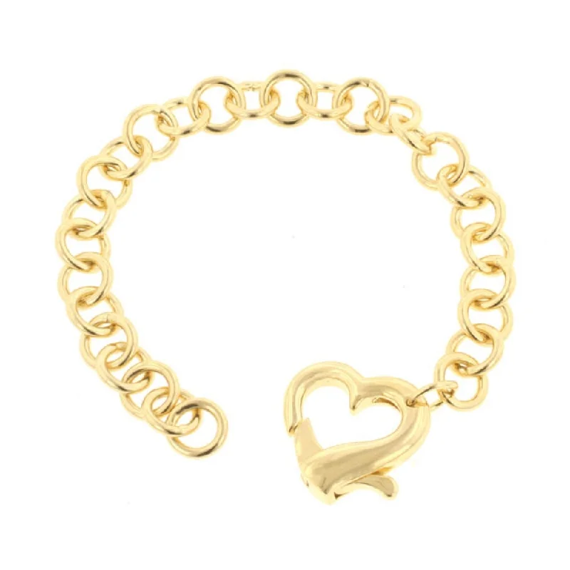 fashion-forward bracelet for men -Stunning Gold-Tone Heart Charm Bracelet - Stylish Women's Bracelet - 7 Inch