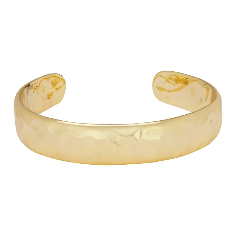 engraved infinity bracelet -Victoria Townsend Yellow Gold Plated Smooth Textured Cuff Bracelet