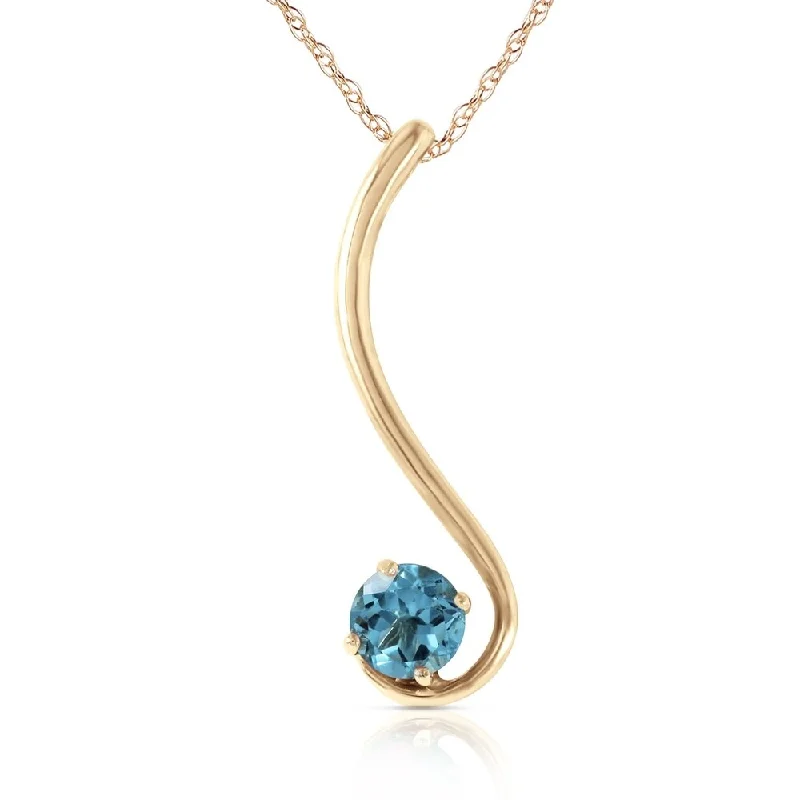 gold coin pendant necklace for women -0.55 Carat 14K Gold Birds Are Singing Blue Topaz Necklace