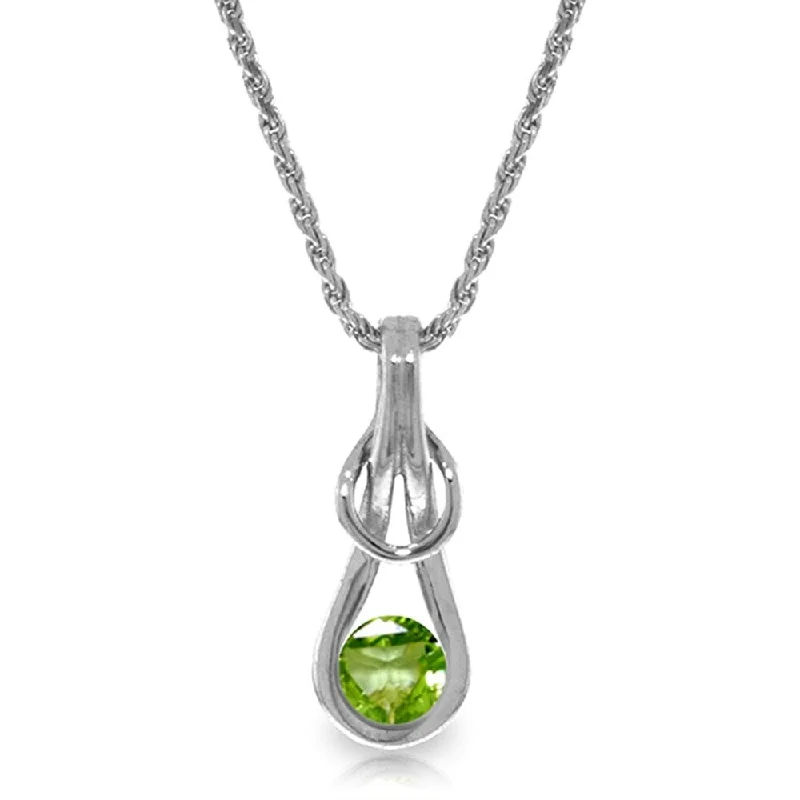 layered name necklace for women -0.65 Carat 14K Solid White Gold Inevitable Journey Peridot Necklace