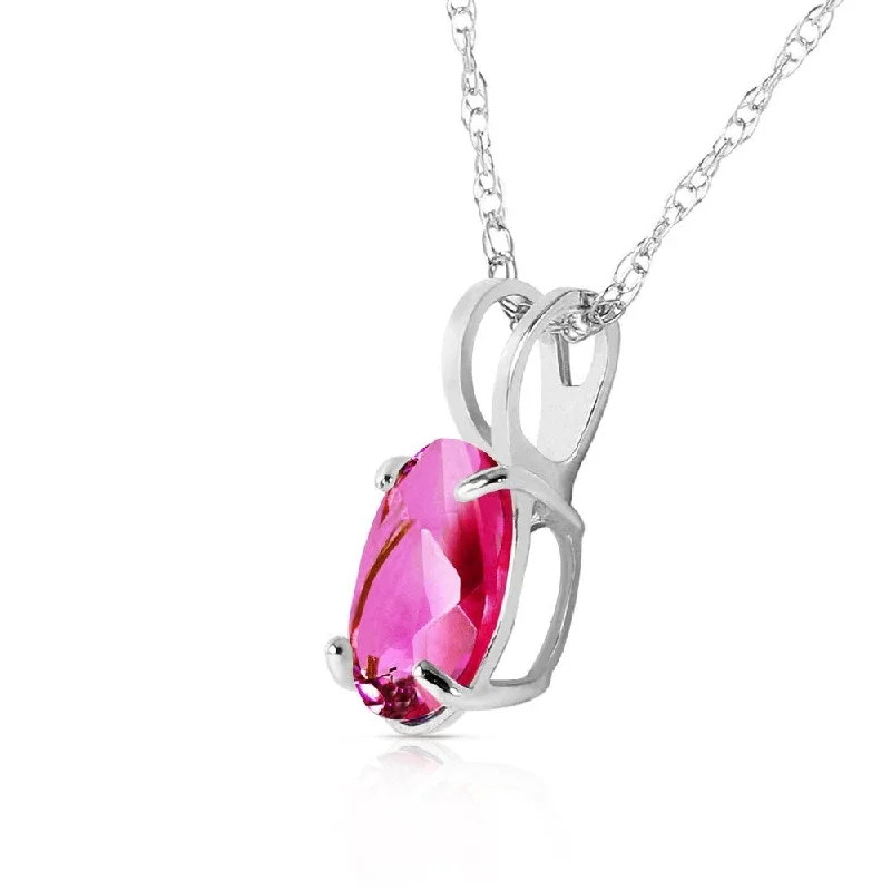 diamond heart pendant necklace -0.85 Carat 14K Solid White Gold with out A Sign Pink Topaz Necklace