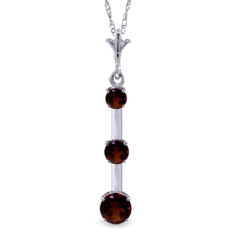 custom engraved bar necklace for women -1.25 Carat 14K White Gold Best Aspect Garnet Necklace