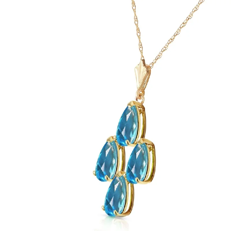 custom engraved necklace for couples -1.5 Carat 14K Solid Gold Not Just An Admirer Blue Topaz Necklace