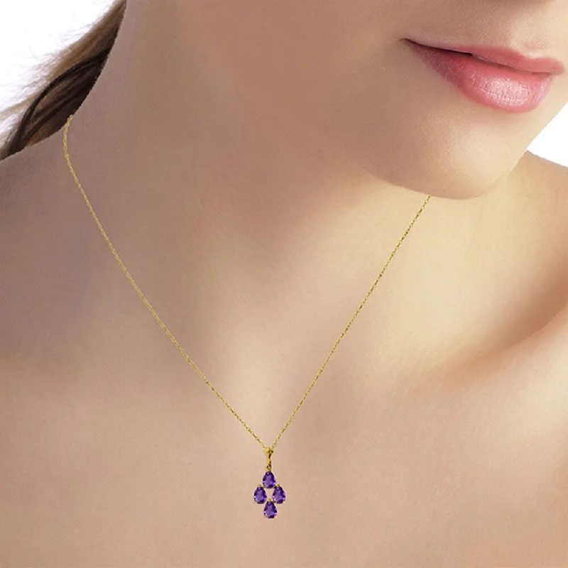 diamond solitaire necklace for women -1.5 Carat 14K Solid Gold Sense and Sensations Amethyst Necklace