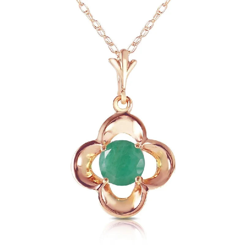 double layered necklace for women -14K Rose Gold Emerald Necklace Gemstone Genuine Platinum