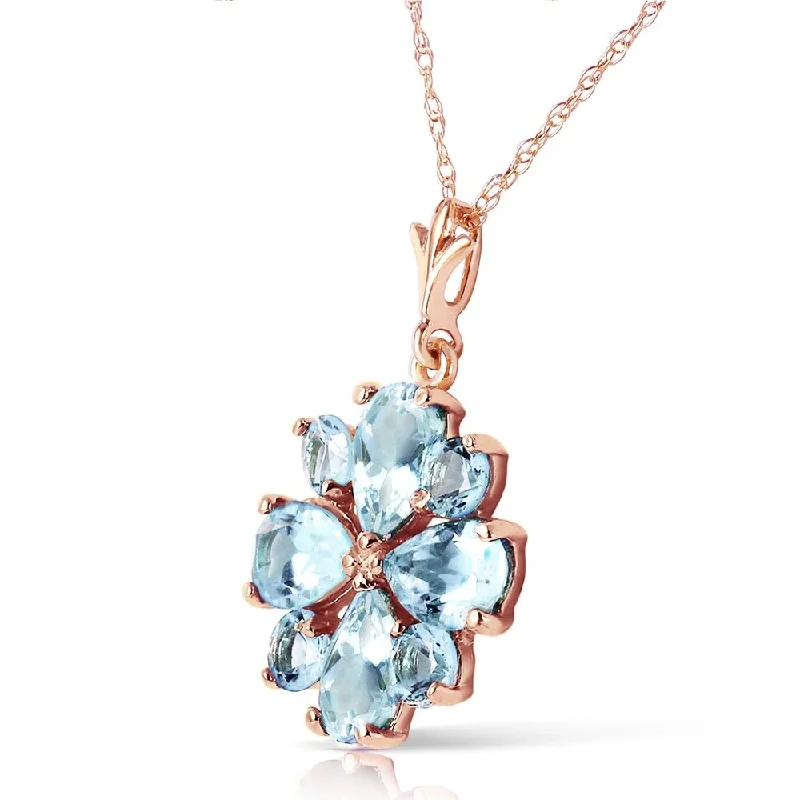 pearl pendant necklace for women -2.43 Carat 14K Solid Rose Gold Passion Aquamarine Necklace