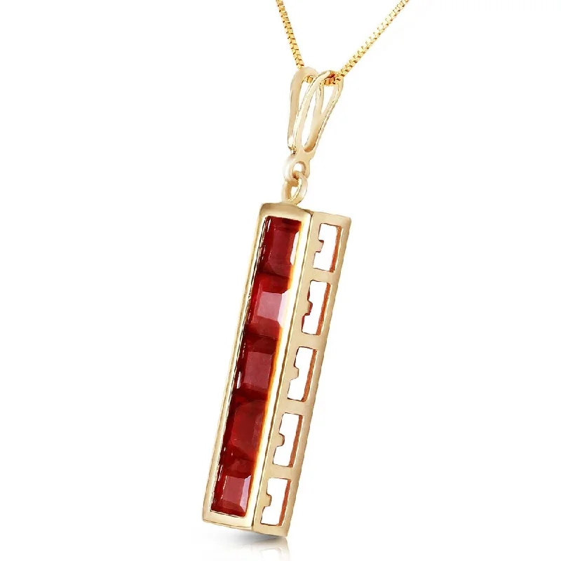 custom coordinate necklace for couples -2.5 CTW 14K Solid Gold Sarajevo Ruby Necklace