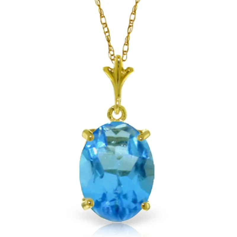 statement heart necklace for women -3.12 Carat 14K Gold Envision Blue Topaz Necklace