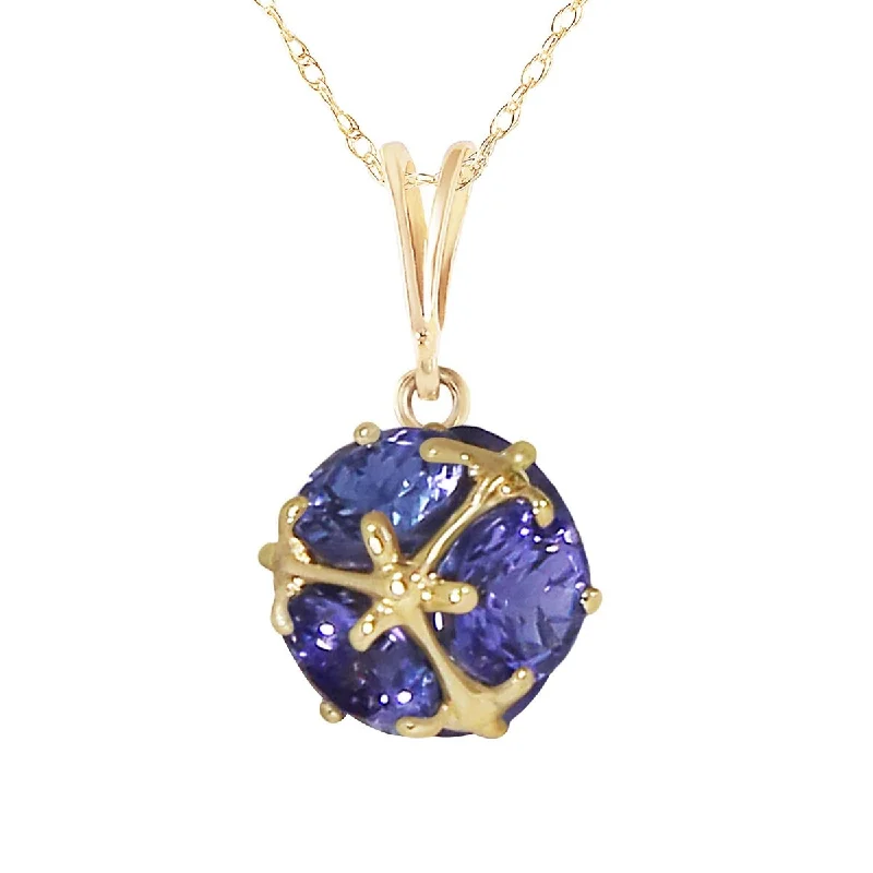 love heart pendant necklace for women -3.40 Carat 14K Solid Gold Natural Tanzanites Necklace Gemstone Series