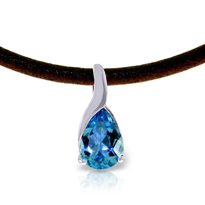 moonstone pendant necklace for women -4.7 Carat 14K Solid White Gold Love Review Blue Topaz Necklace