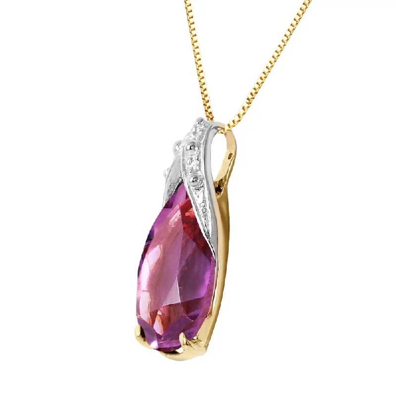 pearl pendant necklace for women -5 Carat 14K Solid Gold Visceral Love Amethyst Necklace