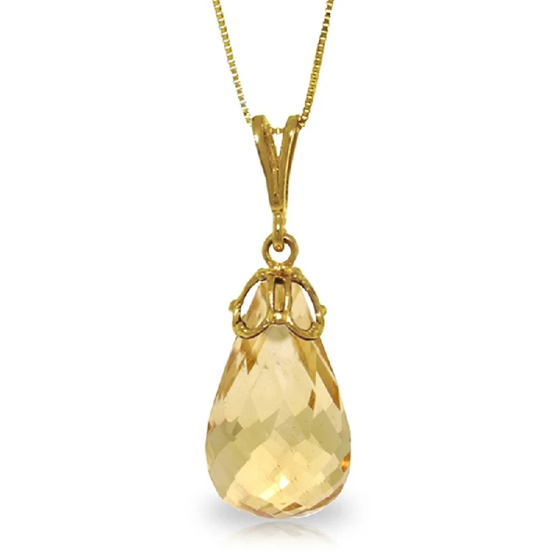 handmade gemstone pendant necklace -7 Carat 14K Gold Inherent Simplicity Citrine Necklace