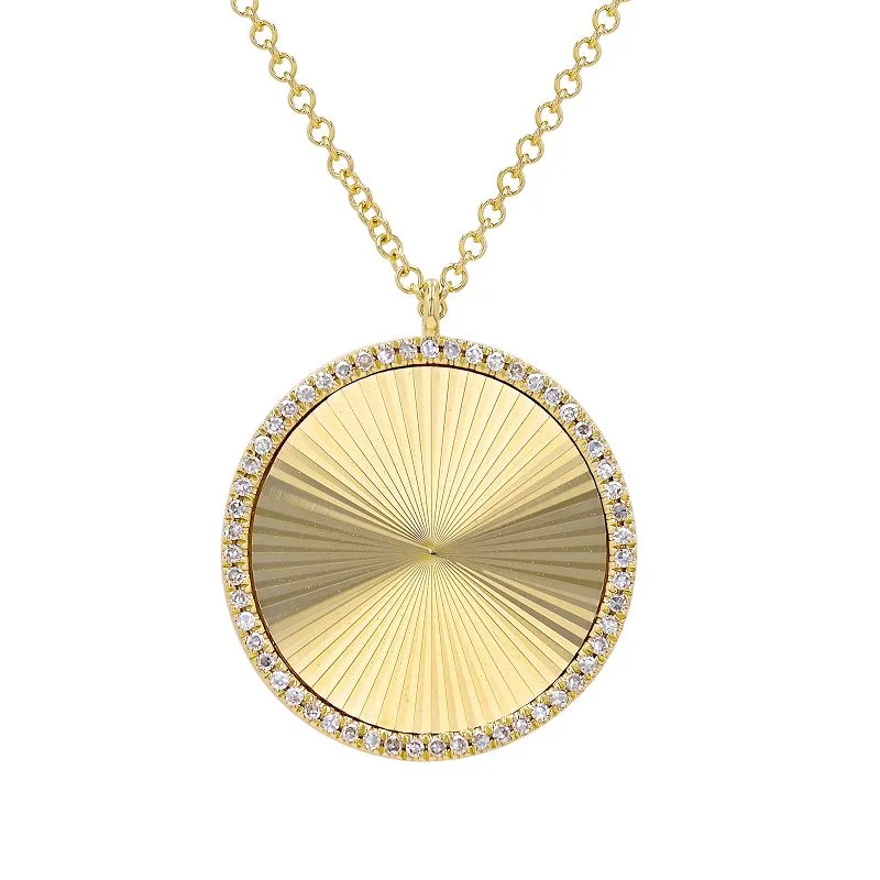 minimalist necklace for women -COBY FLUTED DISC NECKLACE