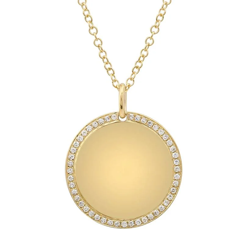 customized gold necklace for women -SYLVIE CIRCLE DISC CHARM NECKLACE