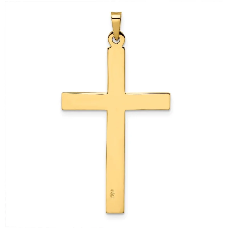 love heart pendant necklace for women -Diamond2Deal 14K Yellow Gold Solid Cross Pendant (L- 1.69 Inch, W- 0.91 Inch)