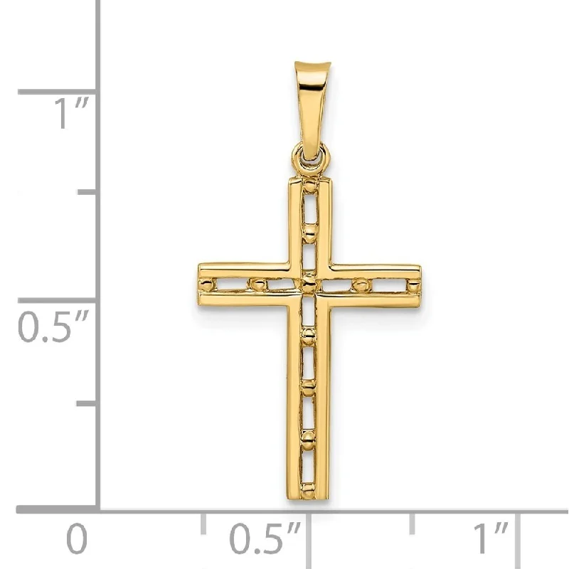 layered silver necklace for women -Diamond2Deal 14K Yellow Gold Solid Cross Pendant (L-27.17mm, W-13.83mm)