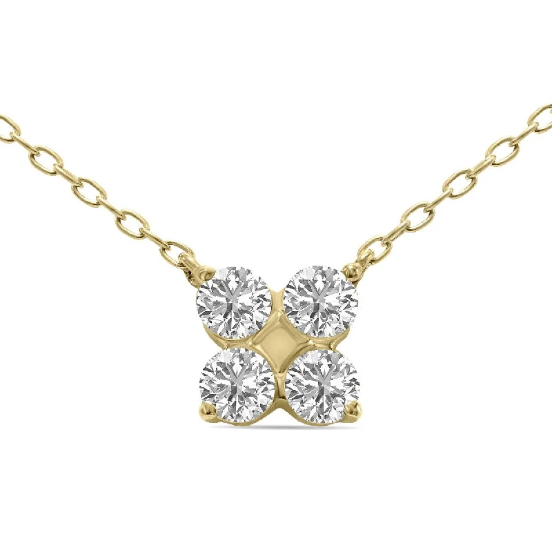 dainty silver necklace for layering -Marquee 1/2 CTW Lab Grown Diamond Snowflake Pendant in 10K Yellow Gold (F-G Color, VS1- VS2 Clarity)