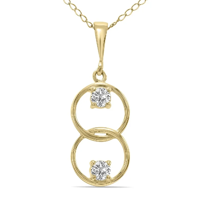 vintage style pendant necklace for women -Marquee 1/5 CTW Circle Lab Grown Diamond Pendant in 10K Yellow Gold (F-G Color, VS1- VS2 Clarity)