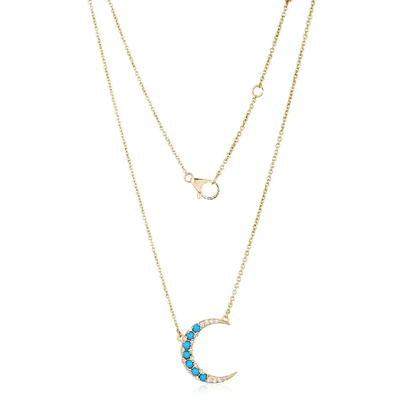 silver circle pendant necklace for women -MICA CRESCENT/MOON NECKLACE