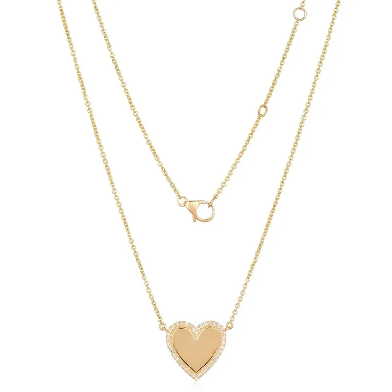 celestial star necklace for women -SOFIA  DIAMOND EDGED HEART NECKLACE