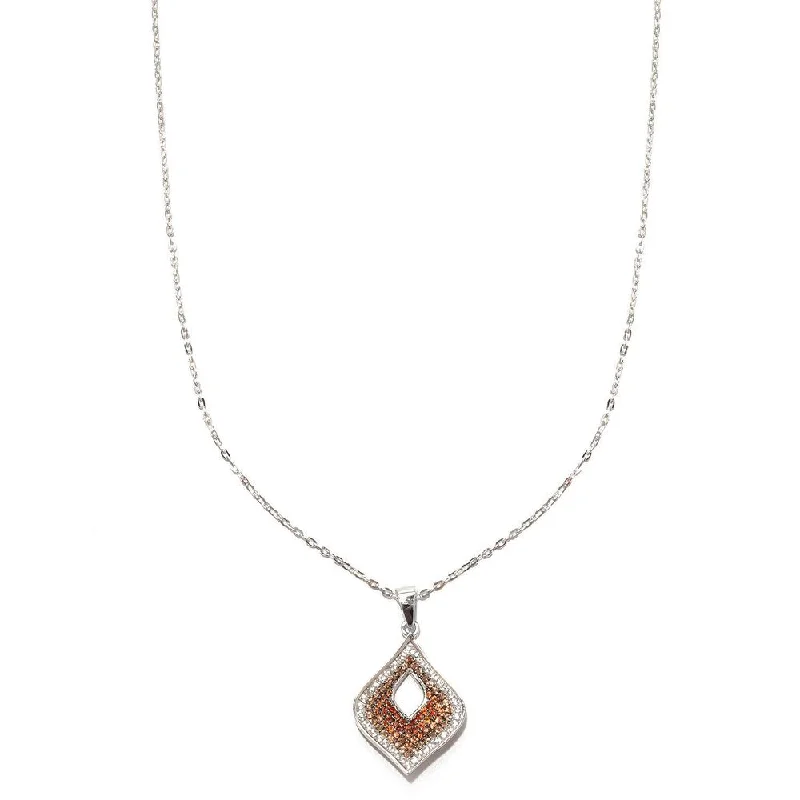 handmade gemstone pendant necklace -Sterling Silver 1 1/2ct TGW Mocha and White Zircon 18-inch Pendant Chain Necklace