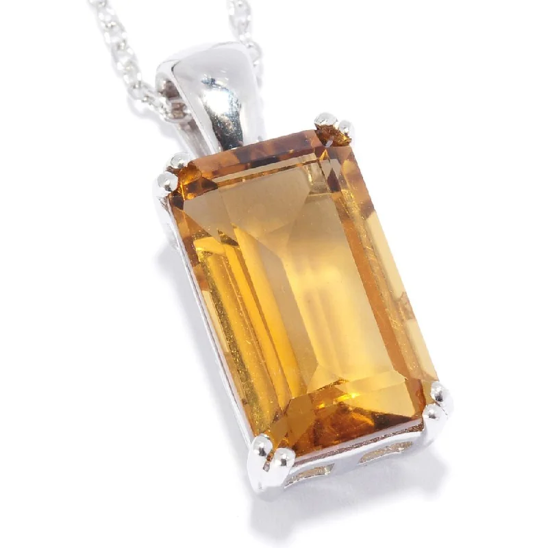 gold star necklace for women -Sterling Silver Whiskey Quartz Solitaire Pendant