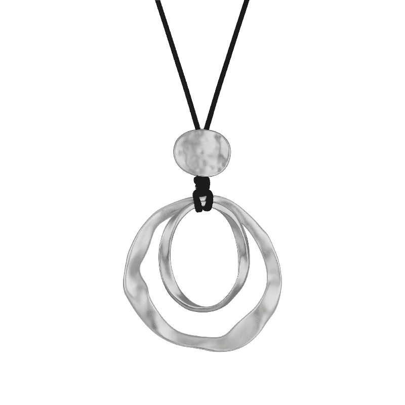 double layered necklace for women -Victoria Townsend Silver Plated Large Orbital Pendant Necklace