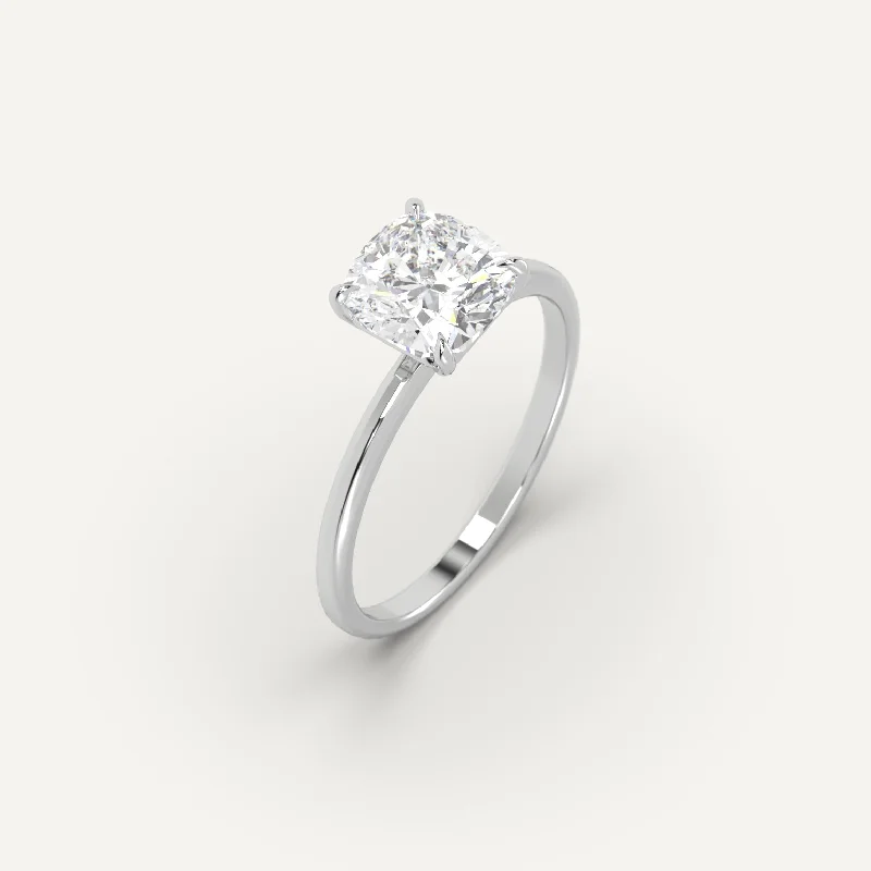 men’s white gold wedding band -2 carat Cushion Cut Diamond Ring