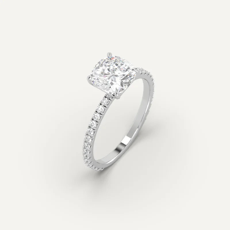 two-tone engagement ring for women -2 carat Cushion Cut Diamond Ring