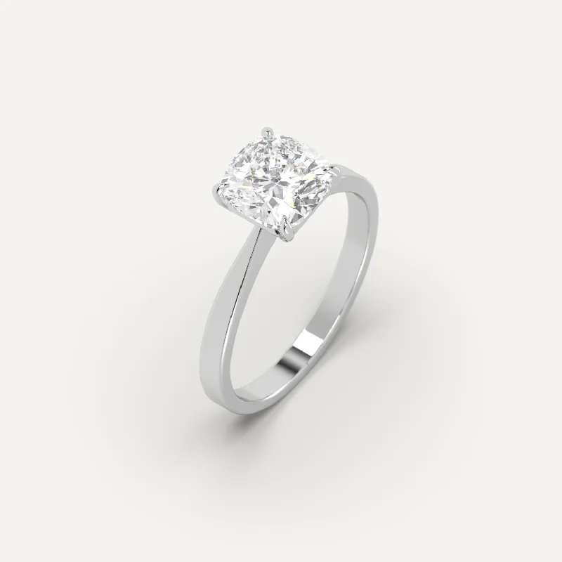 wedding ring with diamond accents -2 carat Cushion Cut Diamond Ring