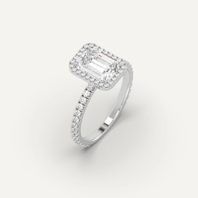 heart-shaped engagement ring for women -2 carat Emerald Cut Diamond Ring