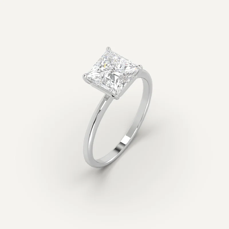 cubic zirconia engagement ring for women -2 carat Princess Cut Diamond Ring