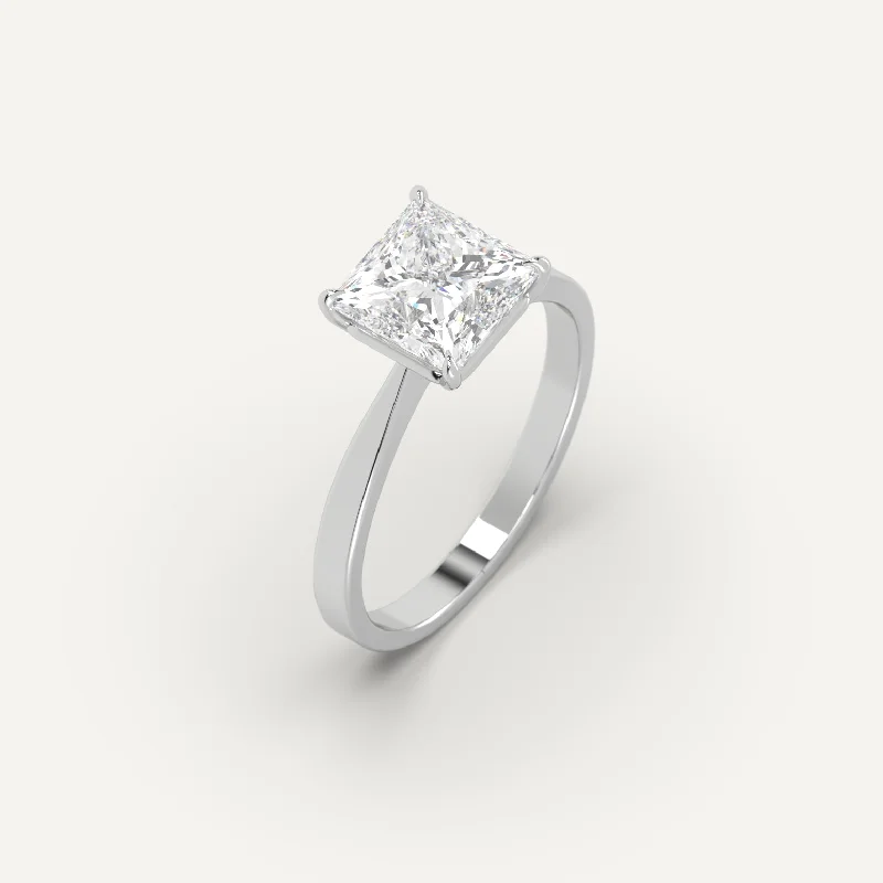 men’s platinum ring for wedding -2 carat Princess Cut Diamond Ring