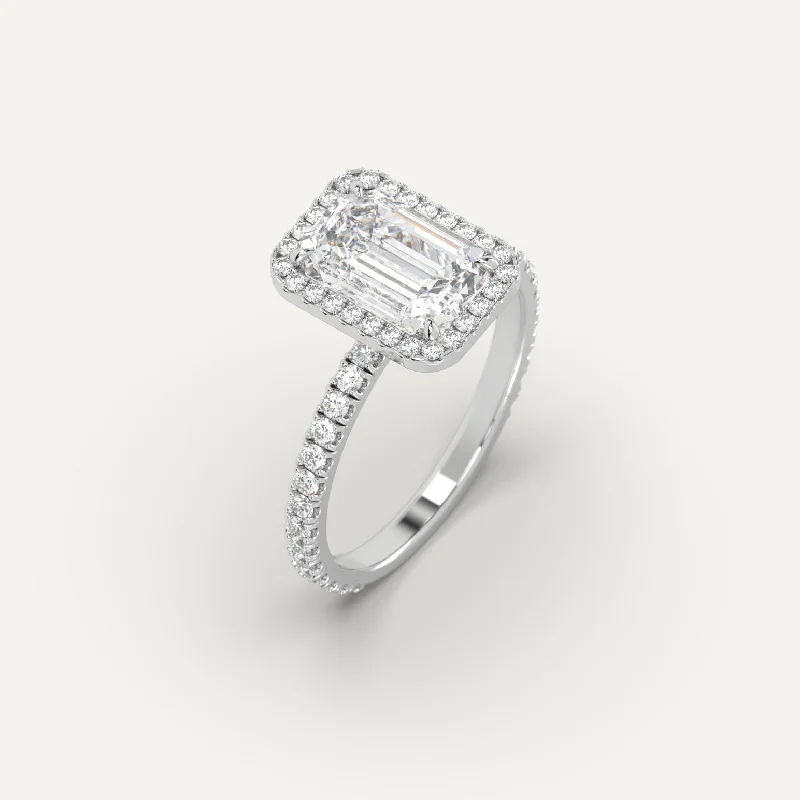 unique engagement ring for women -3 carat Emerald Cut Diamond Ring