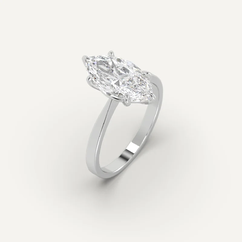 round cut diamond ring for women -3 carat Marquise Cut Diamond Ring