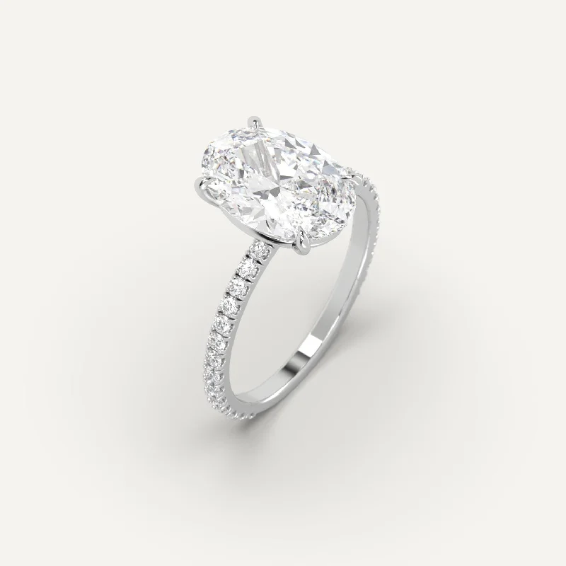 men's ceramic ring -3 carat Oval Cut Diamond Ring