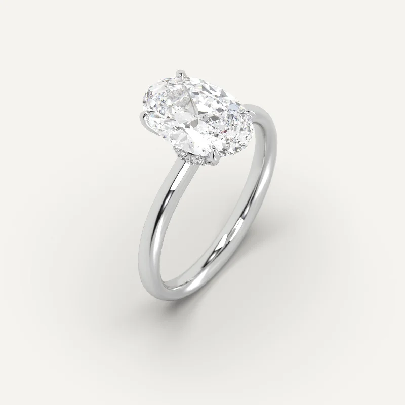 cubic zirconia engagement ring for women -3 carat Oval Cut Diamond Ring